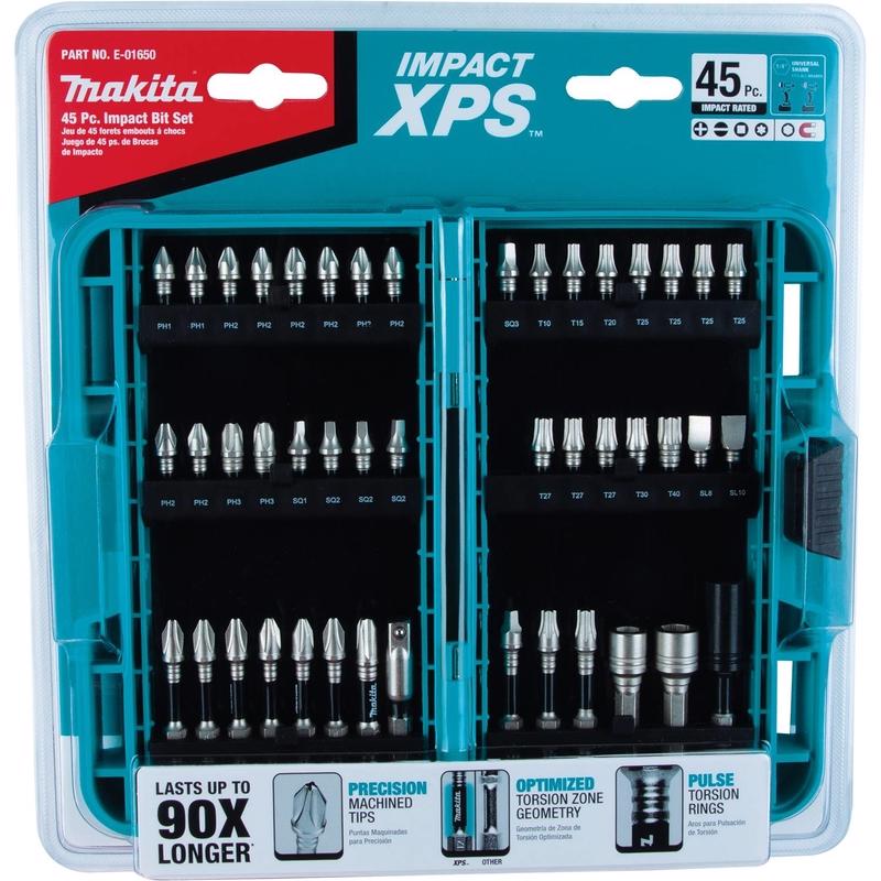 Makita Impact XPS Assorted Impact Driver Bit Set Steel 45 pc