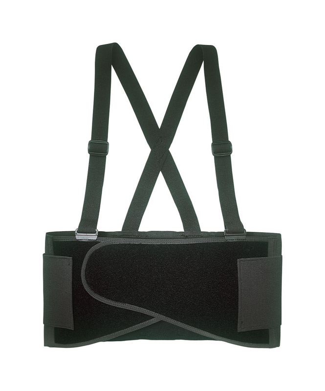 CLC 38 in to 47 in. Elastic Support Belt with Suspenders Back Support Belt Black L 1 pc