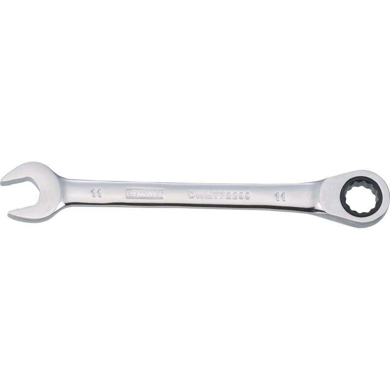 DeWalt 11 mm X 11 mm 12 Point Metric Ratcheting Combination Wrench 5-25/32 in. L 1 pc