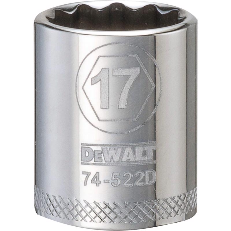 DeWalt 17 mm X 3/8 in. drive Metric 12 Point Socket 1 pc