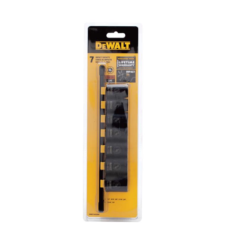 DeWalt 1/2 in. drive SAE 6 Point Impact Socket Set 7 pc