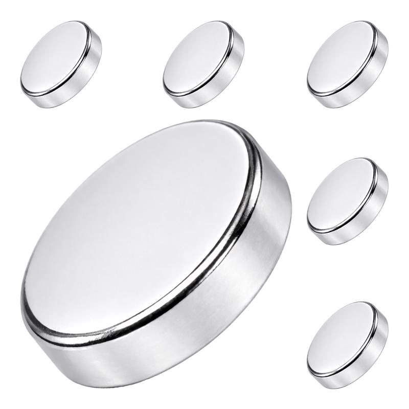 Magnet Source .118 in. L X .472 in. W Silver Super Disc Magnets 4.3 lb. pull 6 pc