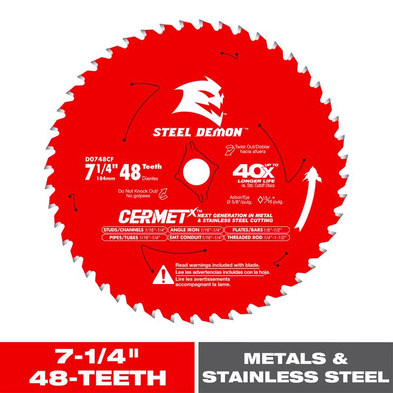 Diablo Steel Demon 7-1/4 in. D X 5/8 in. Cermet Metal Saw Blade 48 teeth 1 pk