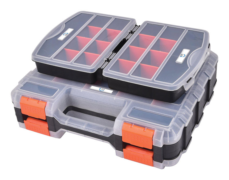 Home Plus 12 in. W X 8 in. H Storage Organizer Plastic 3 compartments Black (Pack of 6)