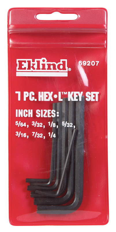 Eklind Hex-L 5/64 to 1/4 in. SAE Short Arm Hex L-Key Set 7 pc (Pack of 6)