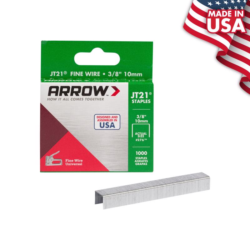 Arrow JT21 7/16 in. W X 3/8 in. L 23 Ga. Wide Crown Light Duty Staples 1000 pk (Pack of 5)