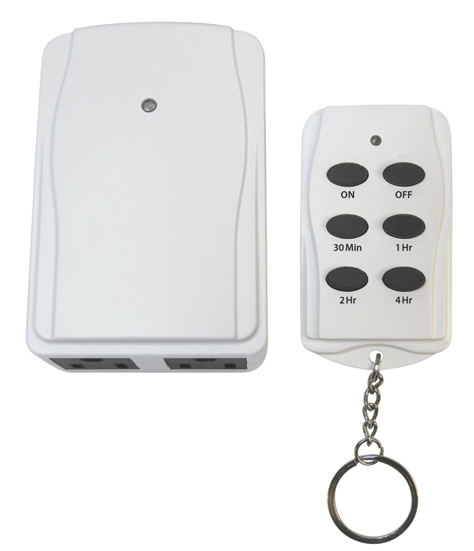 Prime Indoor Timer With Remote Control and Grounded Outlets 125 V White