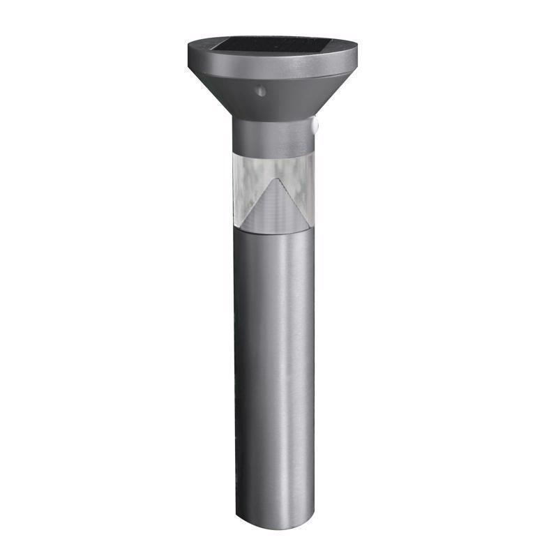 Feit OneSync Brushed Nickel Solar Powered 0.4 W LED Bollard Light 1 pk