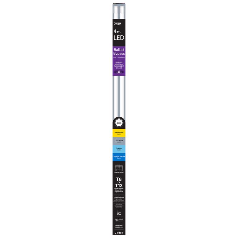 Feit Tubular White 48 in. G13 T8 LED Linear 32 Watt Equivalence 2 pk (Pack of 10)