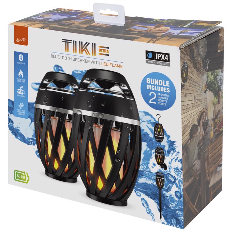 iLive Wireless Bluetooth Weather Resistant LED Lantern Speaker (Pack of 2)