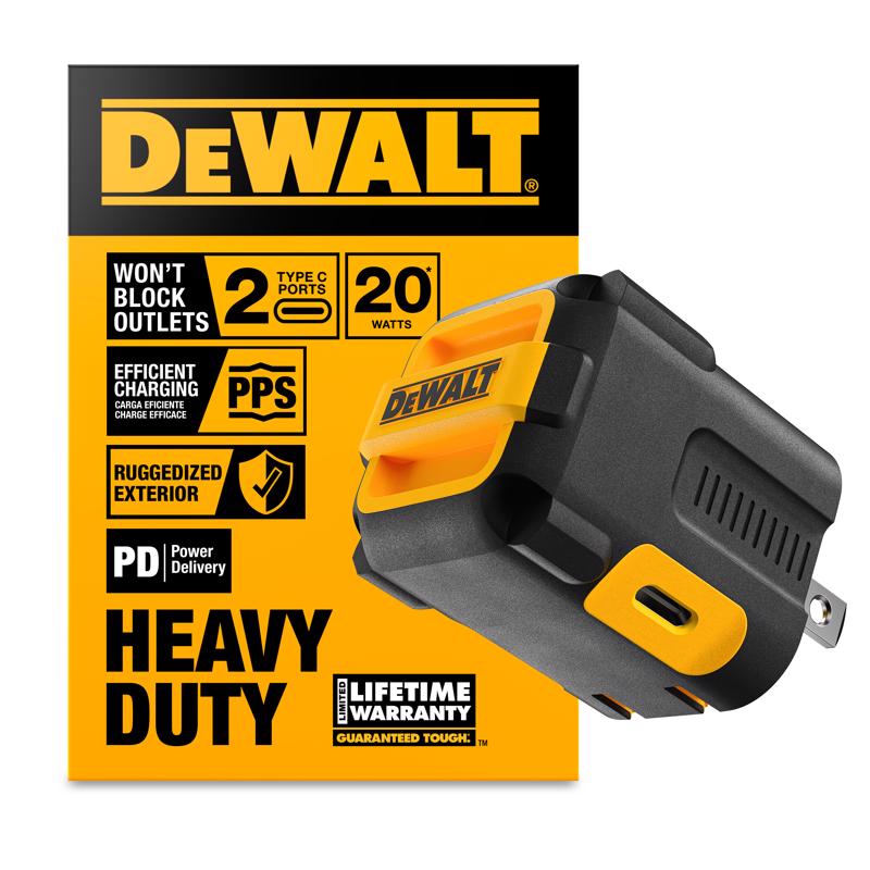 DeWalt 2 Port USB C Wall Charger