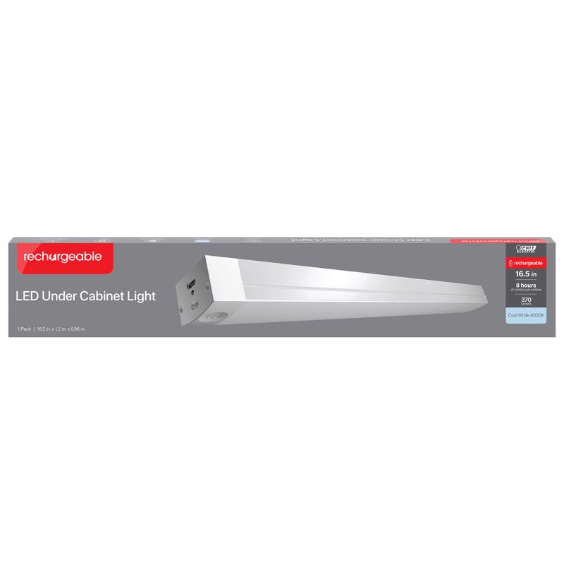 Feit 16.5 in. L White Battery Powered LED Under Cabinet Light Strip