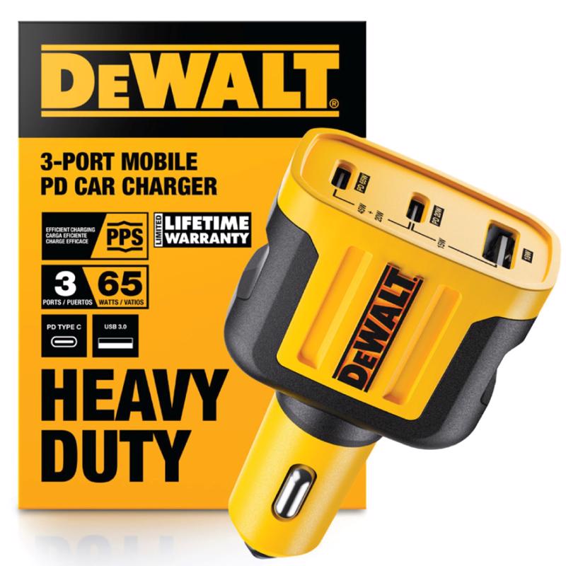 DEWALT 3 Port USB Car Charger