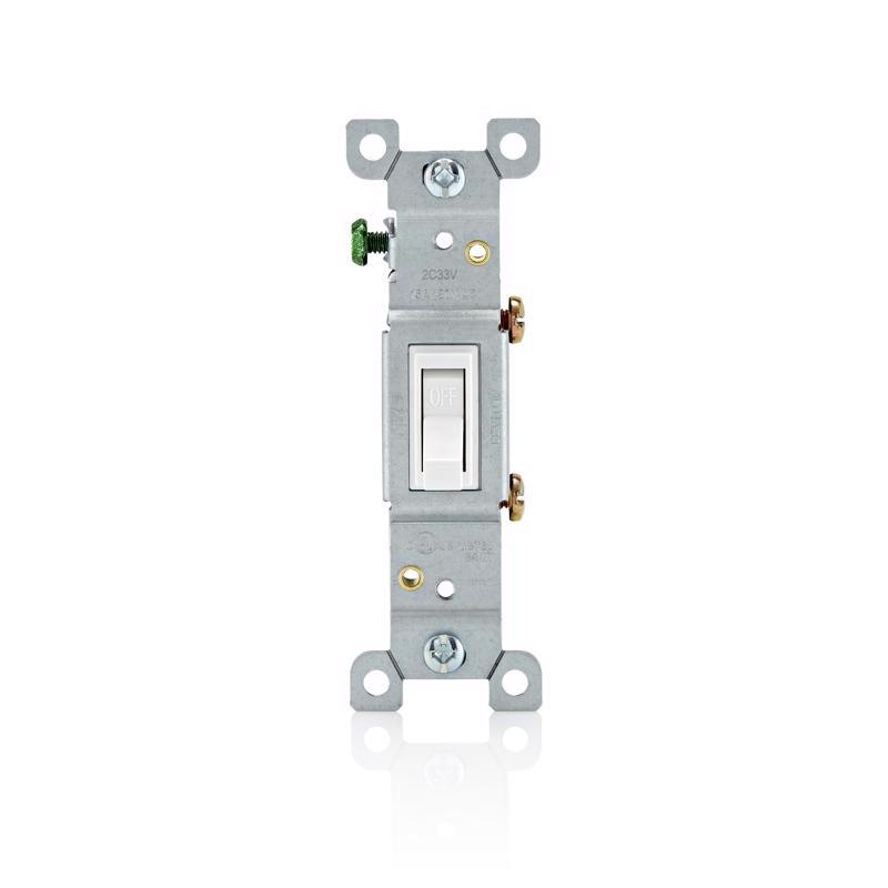 Leviton 15 amps Single Pole Toggle AC Quiet Switch White 1 pk (Pack of 10)