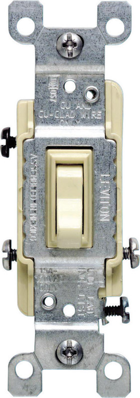 Leviton 15 amps Three Pole Toggle AC Quiet Switch Ivory 1 pk (Pack of 10)