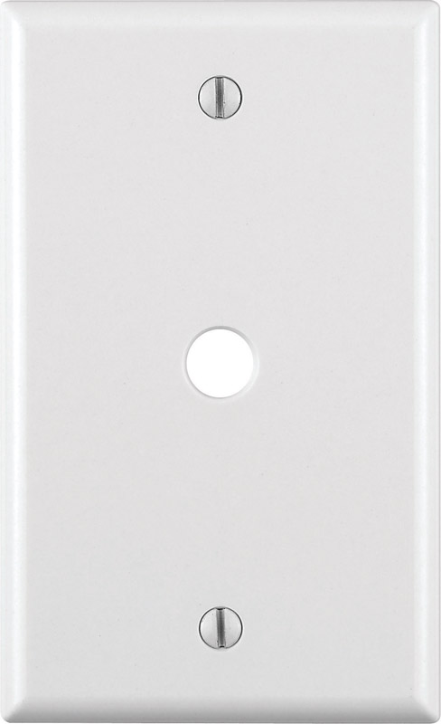 Leviton White 1 gang Thermoset Plastic Cable/Telco Wall Plate 1 pk (Pack of 25)