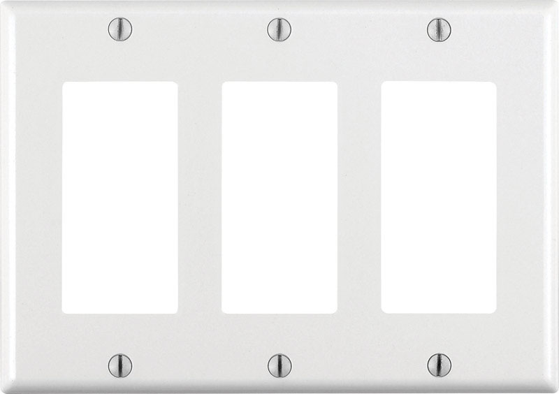 Leviton White 3 gang Thermoset Plastic Decorator Wall Plate 1 pk (Pack of 10)