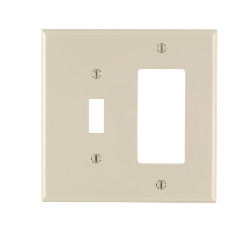 Leviton Almond 2 gang Nylon Decorator/Toggle Wall Plate 1 pk