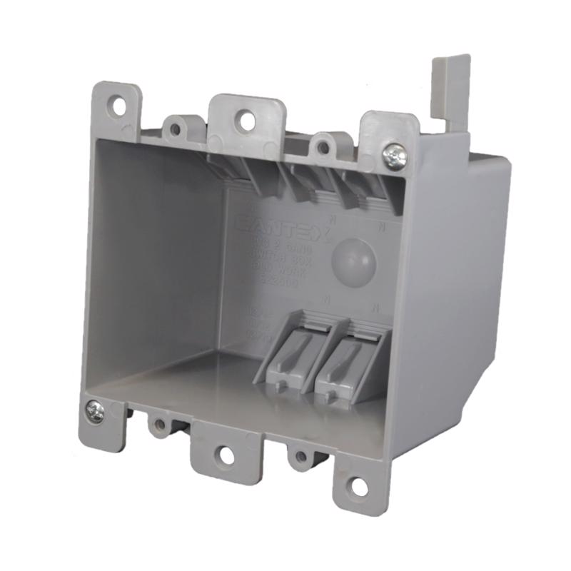 Cantex EZ Box Old Work 25 cu in Rectangle PVC 2 gang Outlet Box Gray