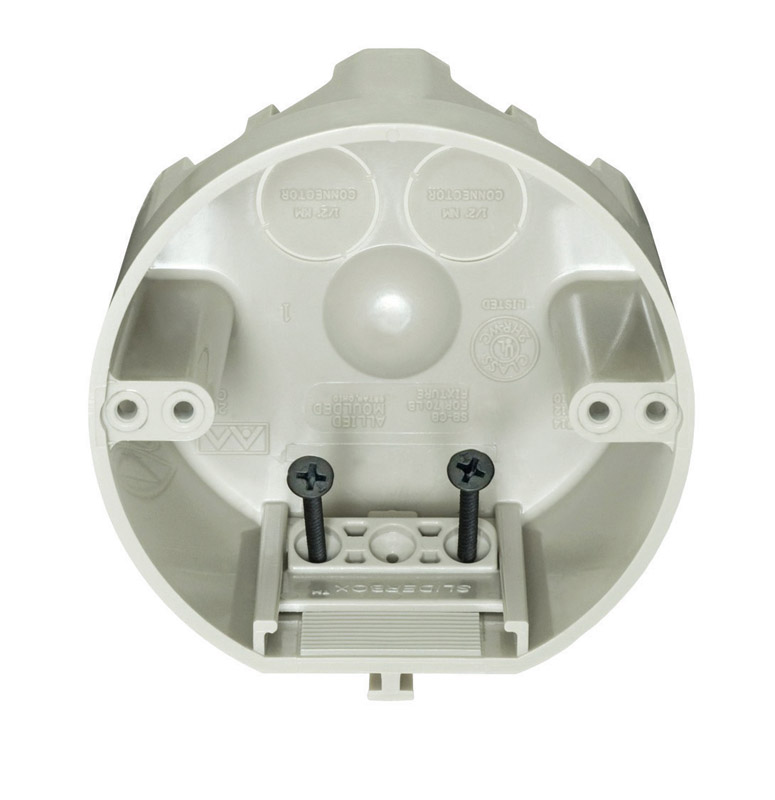 Allied Moulded SliderBox New and Old Work 25 cu in Round Polycarbonate 4 gang Junction Box Beige