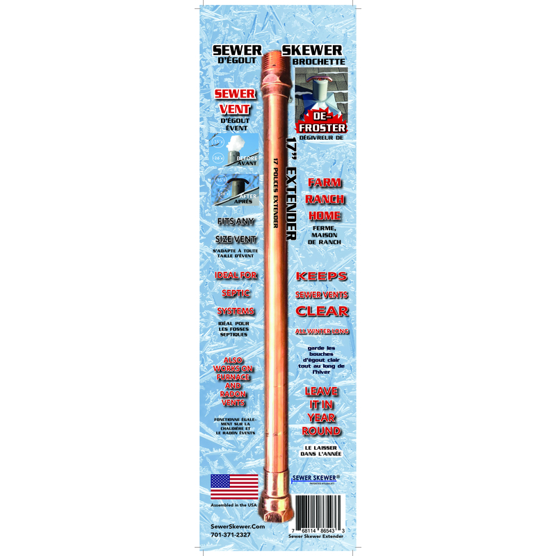 Sewer Skewer 17 in. L Copper Sewer Vent Defroster Extender