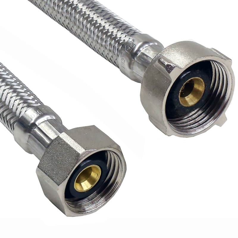 Lasco 1/2 in. FIP X 7/8 in. D Ballcock 12 in. Braided Stainless Steel Toilet Supply Line