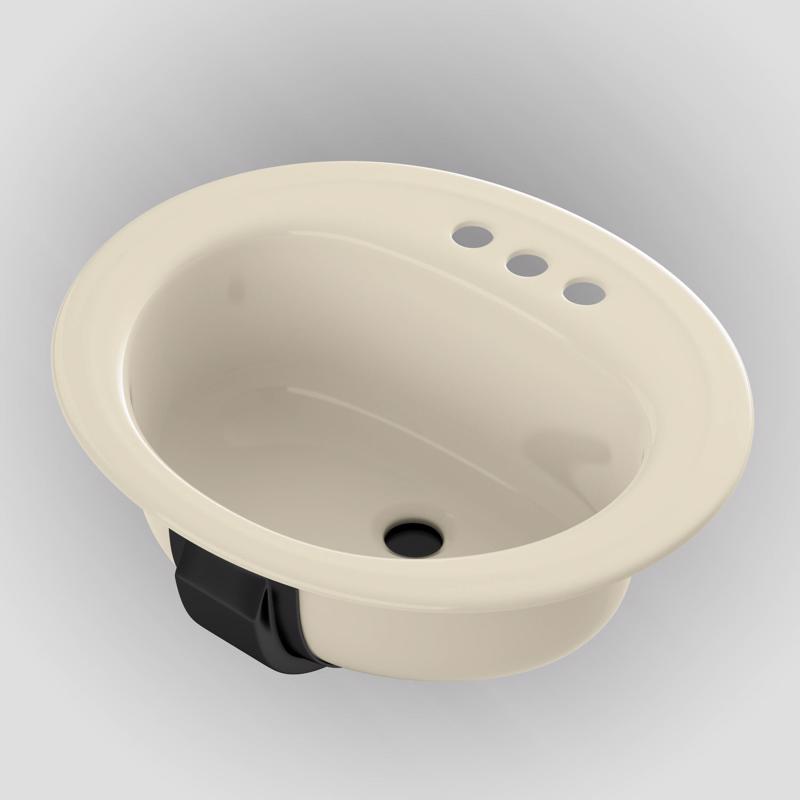 Bootz Azalea Enameled Steel Bathroom Sink 20 in. W X 6.5 in. D Bone