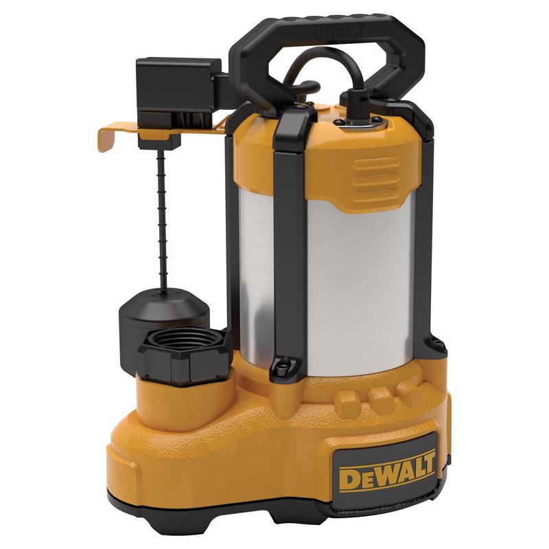 Dewalt 1 HP 7000 gph Stainless Steel Vertical Float Switch AC Submersible Sump Pump 10 ft/min