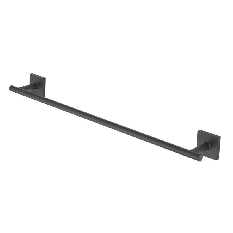 OakBrook Collection Matte Black Towel Bar 18 in. L Die Cast Zinc