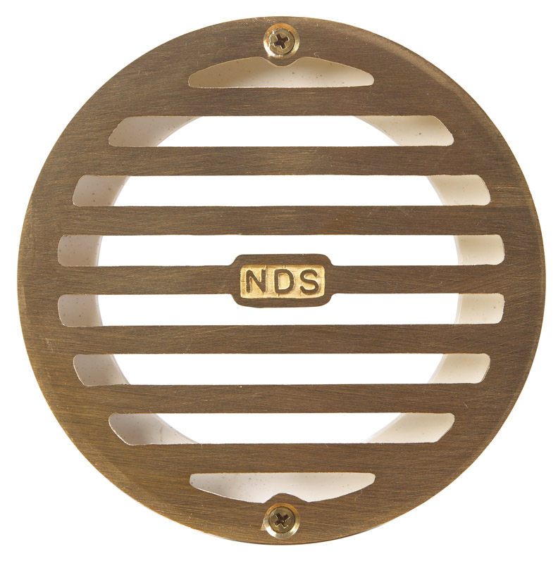 NDS 4 in. Satin Round Brass Drain Grate
