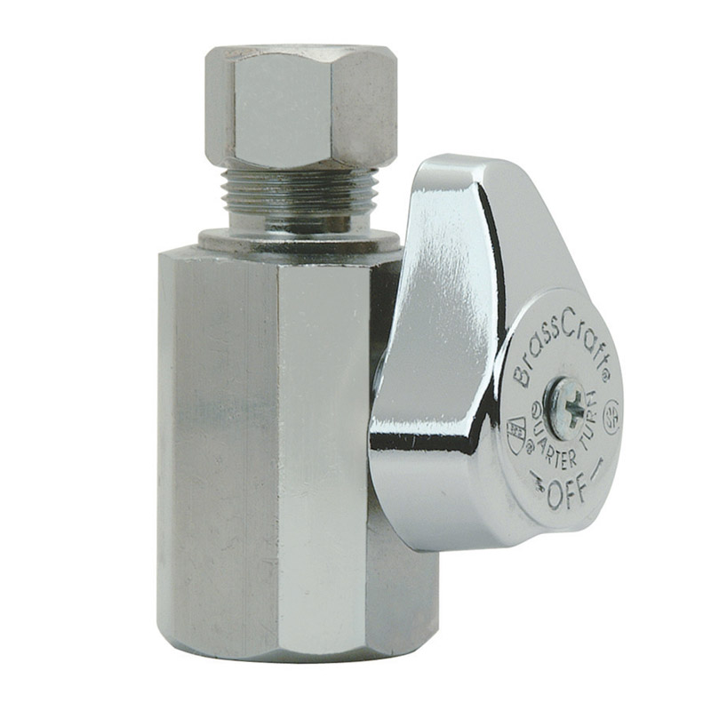BrassCraft 1/2 in. FPT X 3/8 in. MPT Brass Straight Stop Valve