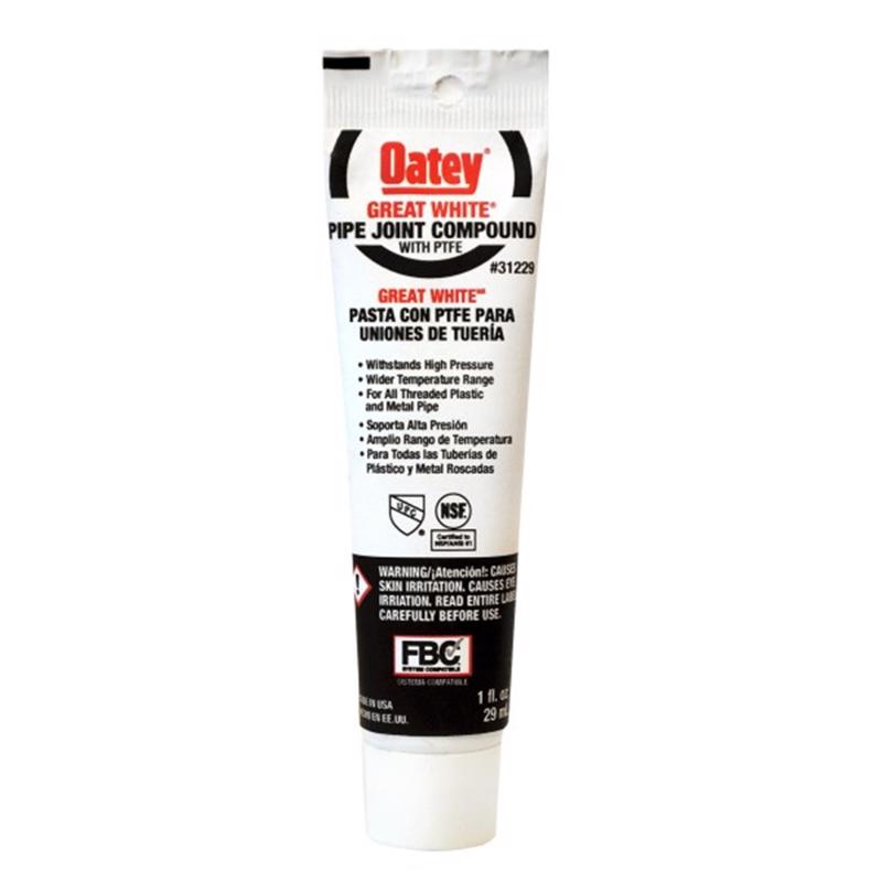 Oatey Great White White Pipe Joint Compound 1 oz (Pack of 12)