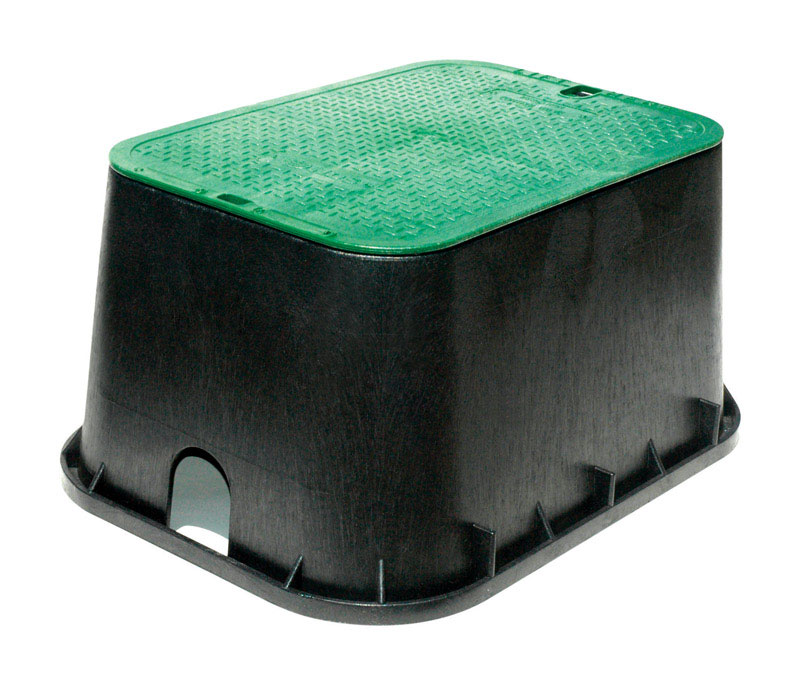 NDS 20 in. W X 25-3/4 in. D X 13 in. H Rectangular Valve Box with Overlapping Cover Black/Green