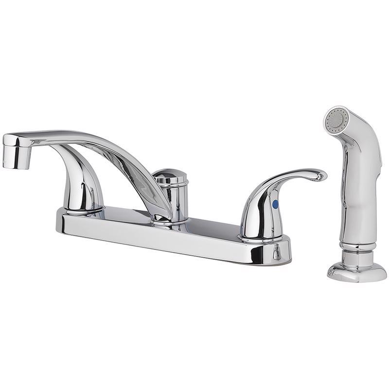 Oakbrook Collection Essentials Two Handle Chrome Kitchen Faucet Side Sprayer Included