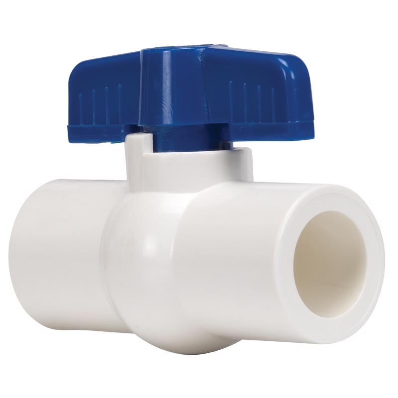 Homewerks 3/4 in. PVC Slip Ball Valve Full Port Quarter-Turn Lever For Potable Water