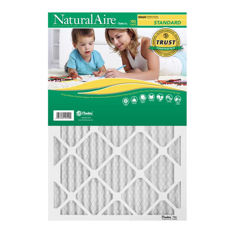NaturalAire 16 in. W X 25 in. H X 1 in. Synthetic 8 MERV Pleated Air Filter 1 pk (Pack of 12)