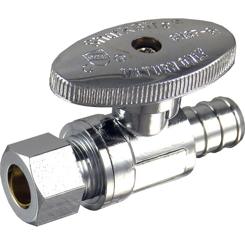 SharkBite 1/2 in. Crimp X 3/8 in. PEX Brass Straight Valve