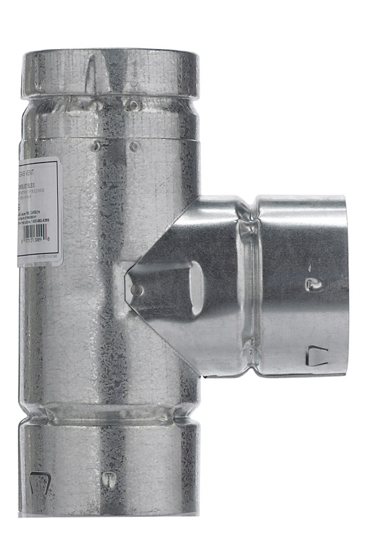 Selkirk 3 in. X 3 in. X 3 in. Aluminum/Galvanized Steel Standard Gas Vent Tee (Pack of 2)