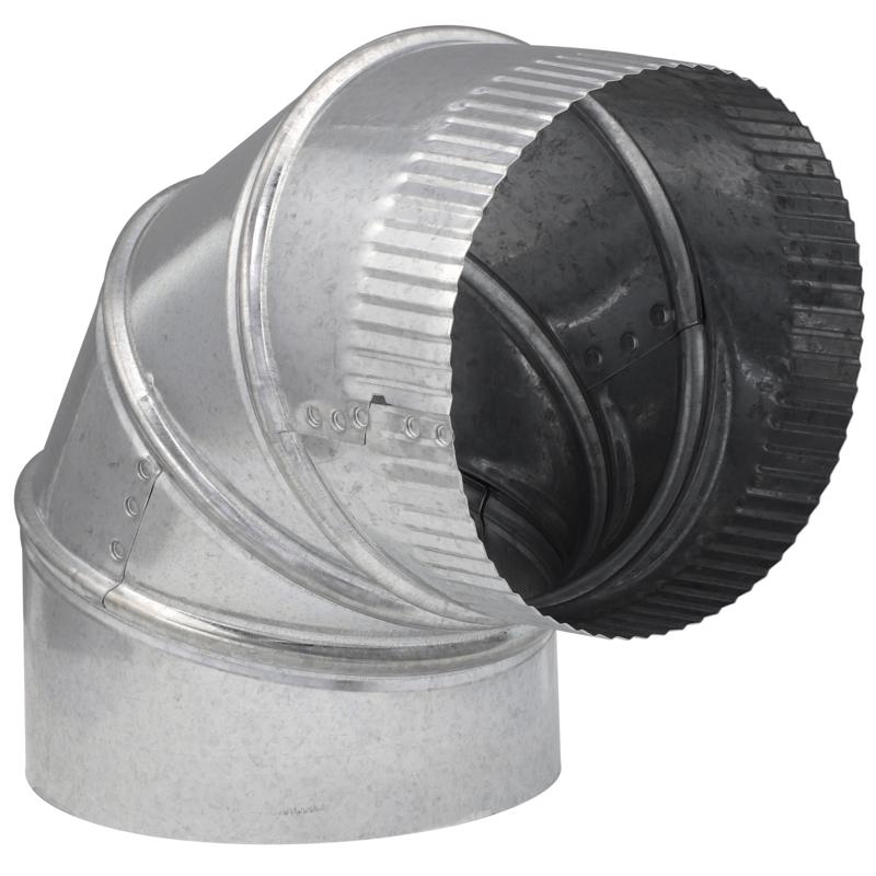 Imperial 6 in. D X 6 in. D Adjustable 90 deg Galvanized Steel Furnace Pipe Elbow (Pack of 8)