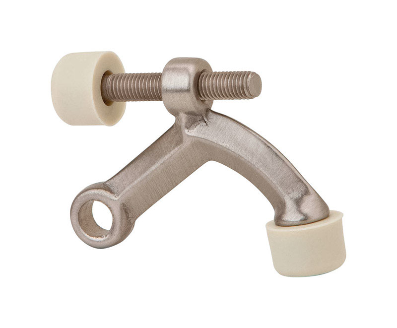 Ives 0.6 in. W X 3 in. L Aluminum Satin Nickel Hinge Pin Door Stop Mounts to wall 1/4 in.