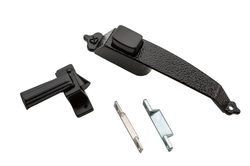 National Hardware Matte Black Zinc Push Button Latch 1 pk