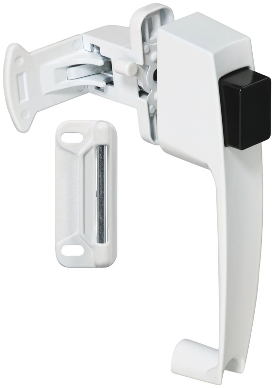 National Hardware Bright White Zinc Push Button Latch 1 pk
