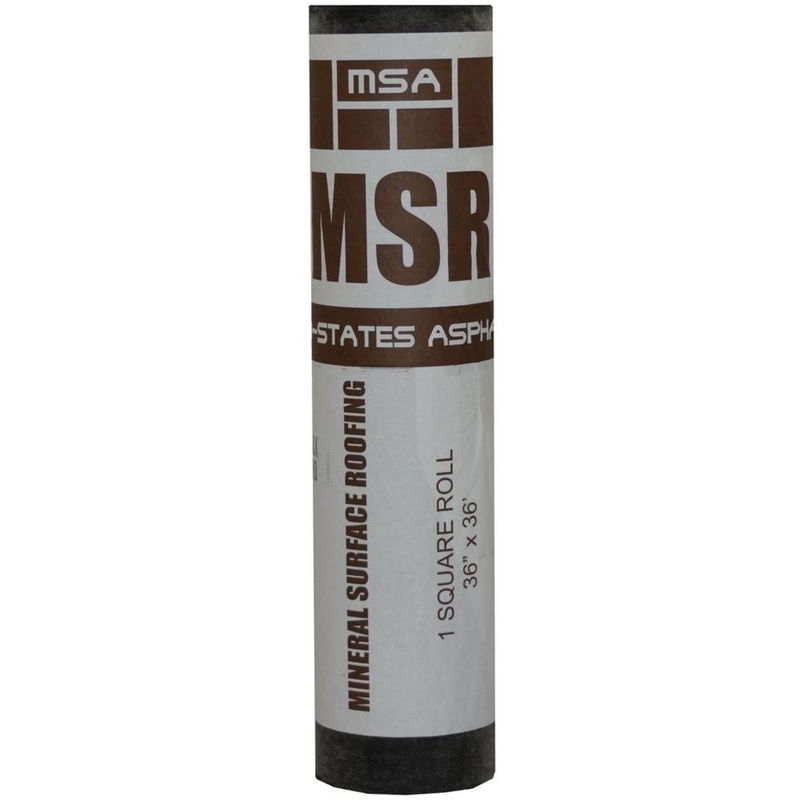 Mid-States Asphalt 3 ft. W X 36 ft. L Asphalt Mineral Surface Rolled Roofing White