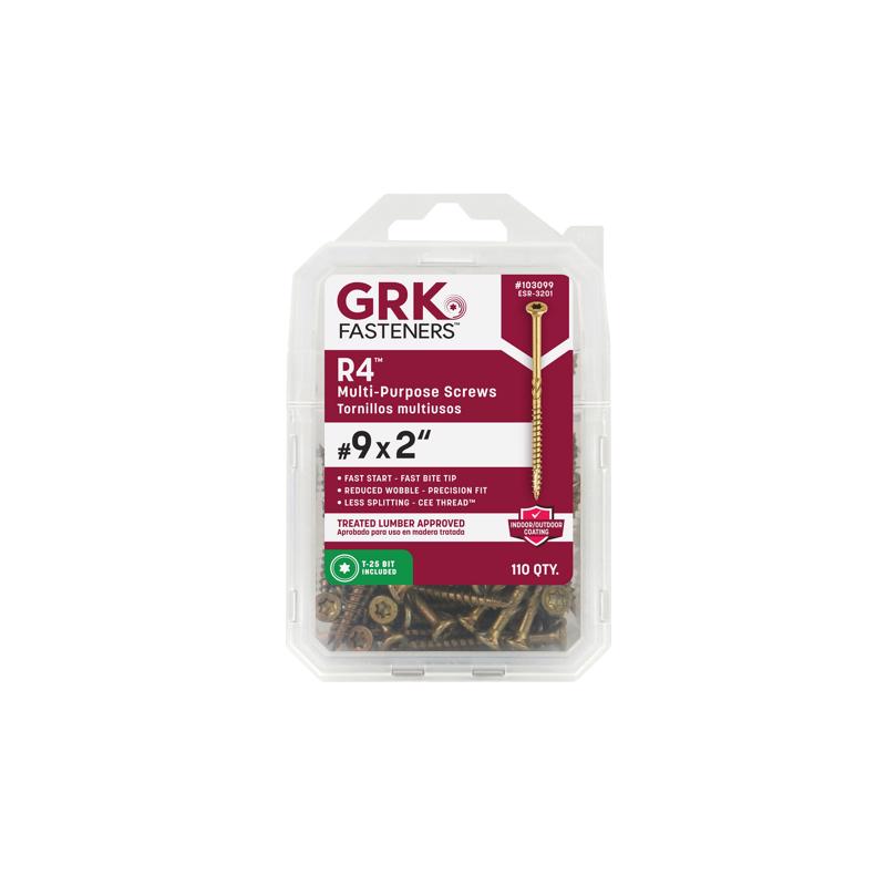 GRK Fasteners No. 9 X 2 in. L Star Climatek W-Cut Multi-Purpose Screws 110 pk