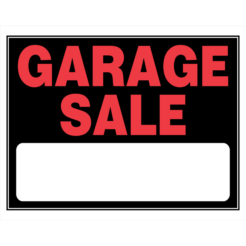 HILLMAN English Black Garage Sale Sign 15 in. H X 19 in. W (Pack of 6)