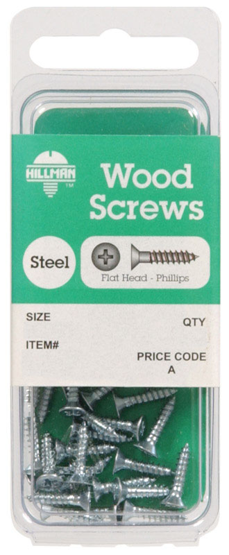 HILLMAN No. 6 X 5/8 in. L Phillips Zinc-Plated Coarse Wood Screws 1 pk (Pack of 10)