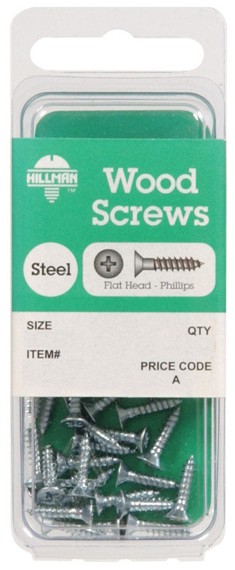 HILLMAN No. 10 X 3/4 in. L Phillips Zinc-Plated Coarse Wood Screws 1 pk (Pack of 10)