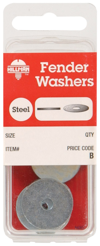 HILLMAN Zinc-Plated Steel 1/4 in. Fender Washer 1 pk (Pack of 10)