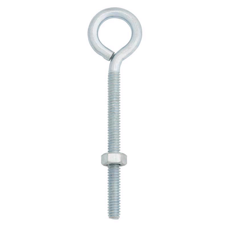 Hampton 1/4 in. X 4 in. L Zinc-Plated Steel Eyebolt Nut Included (Pack of 10)