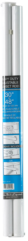 John Sterling Heavy Duty 48 in. L X 1-1/4 in. D Adjustable Powder Coated Steel Closet Rod